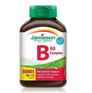  Jamieson B Complex 50 维生素B族复合片 90粒 8.52加元，原价 12.47加元