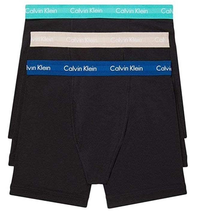  Calvin Klein 男士95%纯棉四角裤 3件套 25.33加元（S码），原价 65.99加元