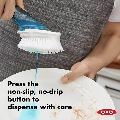  厨房好帮手！OXO Good Grips Soap 防滑自出洗洁精 洗碗刷 13.99加元
