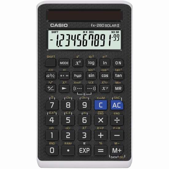  Casio 卡西欧 FX-260 SOLAR II 科学计算器 7.98加元！