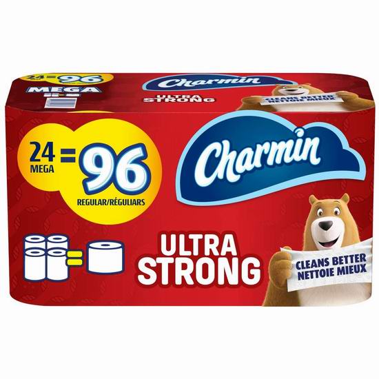  历史新低！Charmin Ultra Strong 超强双层卫生纸24卷装 25.63加元！相当于96卷！