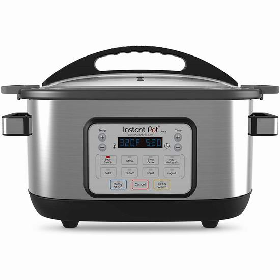  Instant Pot Aura 6夸脱 10合1 多功能智能慢炖锅4.7折 73.54加元包邮！