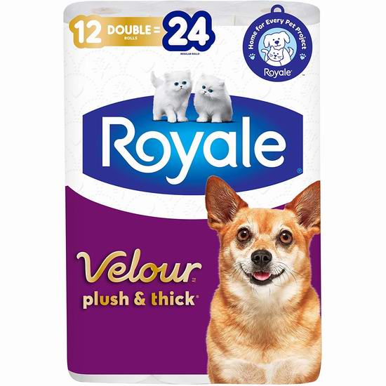  Royale Velour 双层卫生纸12卷装 6.99加元！