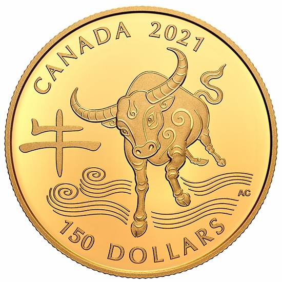  加拿大2021农历牛年 纯银/18K金 生肖纪念币 98.88加元起！
