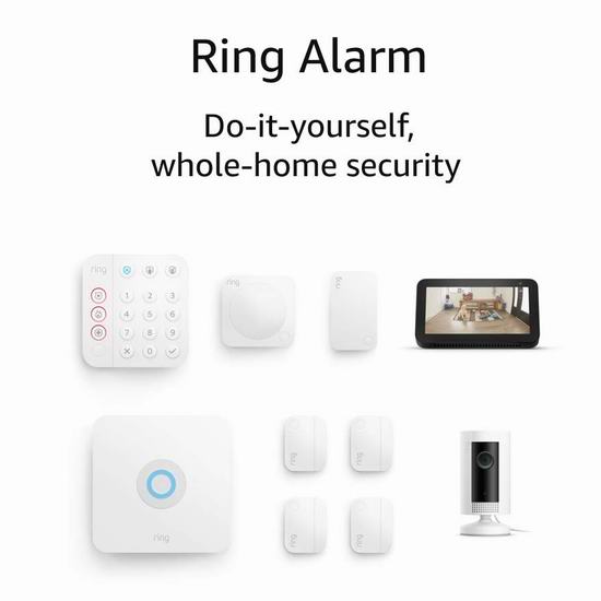  第二代 All-new Ring Alarm 专业家庭全屋安防监控系统+智能摄像头套装 359.99加元包邮！送价值99.99加元Echo Show 5智能显示器！