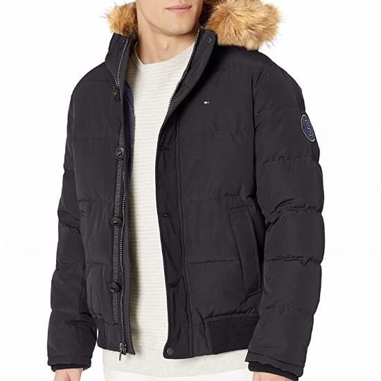  Tommy Hilfiger Quilted Bomber 男士时尚连帽防寒服2.9折 126.21加元起包邮！10色可选！