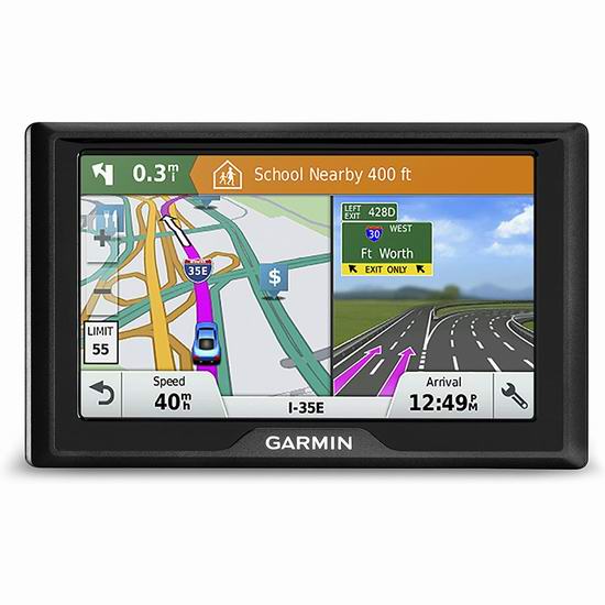  近史低价！Garmin Drive 51 NA LM 5英寸车载GPS导航仪 129.99加元包邮！加美地图终身更新+红灯超速电子眼预警！