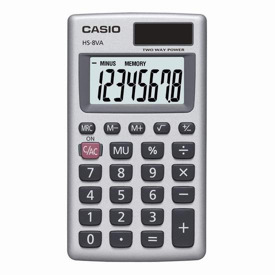  历史新低！Casio 卡西欧 HS8VA 太阳能标准计算器3.7折 3加元清仓！