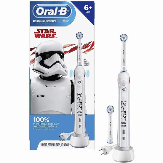  Oral-B 星球大战/米妮老鼠 压力感应 儿童电动牙刷5.8折 59.99加元包邮！带2个刷头！2款可选！会员专享！