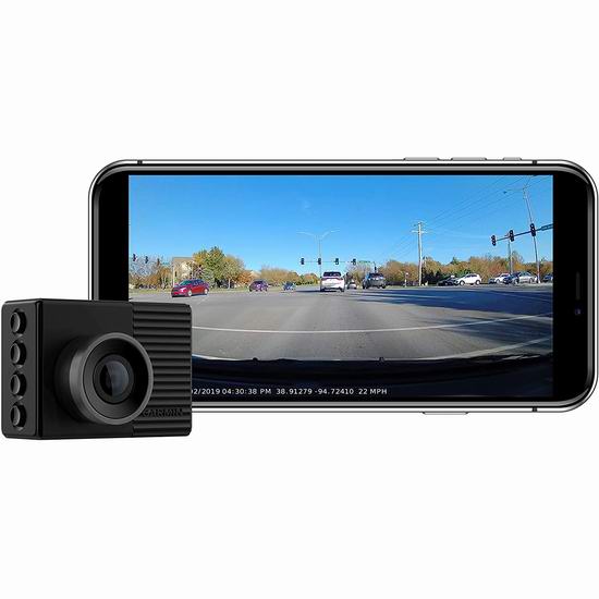  历史新低！Garmin 佳明 Dash Cam 46 全高清广角行车记录仪 156.76加元包邮！支持碰撞及偏离车道预警！