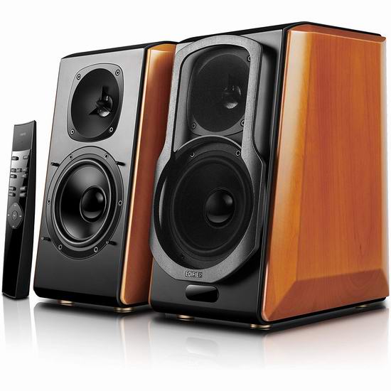 Edifier 漫步者 S2000pro Powered 书架式蓝牙音箱 475.99加元限量特卖并包邮！豪华典雅，透出王者风范！