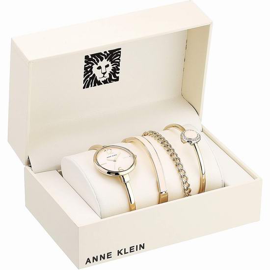  历史新低！Anne Klein 施华洛世奇水晶 女士腕表/手表+手镯套装 69.18加元包邮！