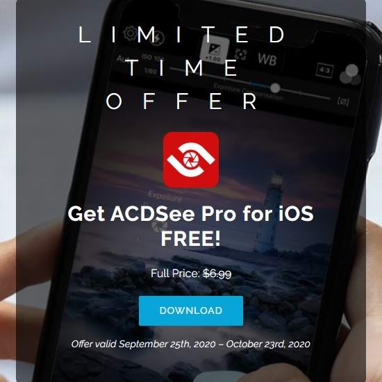  ACDSee Pro for iOS 专业相片编辑软件限时免费！