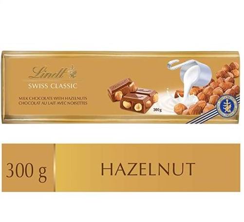 Lindt Swiss 瑞士经典榛仁牛奶巧克力 300克 5.99加元（原价 8.79加元）