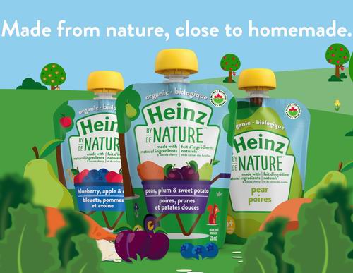  Heinz By Nature有机宝宝果泥菜泥 7.5加元起（多种味道可选），原价 14.99加元