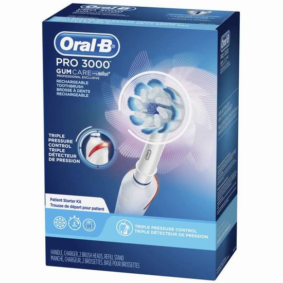  历史新低！Oral-B Pro 3000 蓝牙电动牙刷 57.6加元包邮！