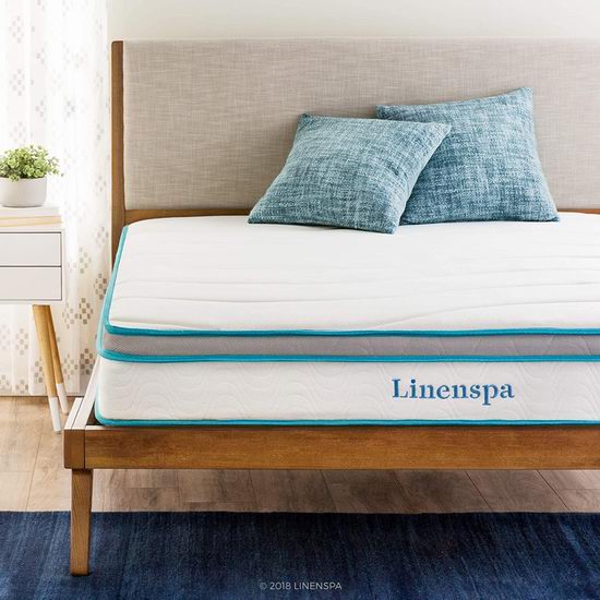  LinenSpa 8英寸 记忆海绵+弹簧Twin床垫5折 131加元包邮！