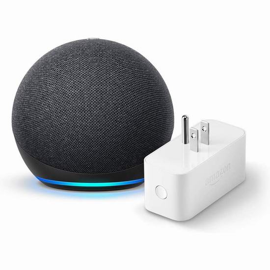  黑五价：历史新低！新品 Echo Dot 第四代球形智能音箱4.8折 49.99加元包邮！送智能插座！3色可选！