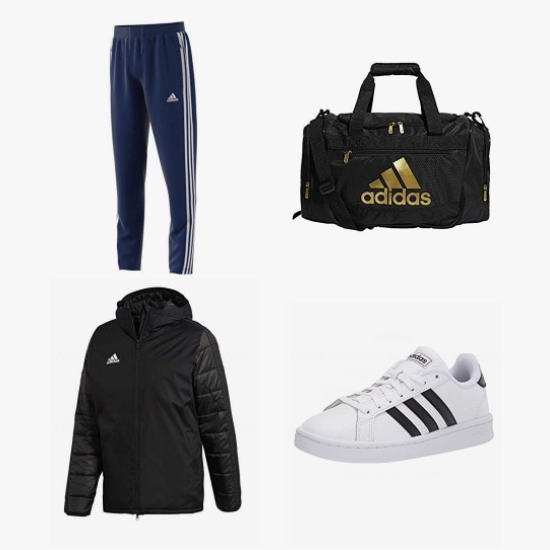  黑五头条：精选 adidas 经典三条杠运动服、运动裤、运动鞋、防寒服、旅行包、背包等4.8折起！