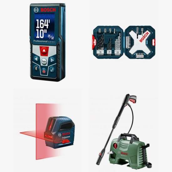  网购周头条：精选 Bosch 博世 电钻、高压清洗机、测距仪、水平仪、电锯等电动工具5.2折起！