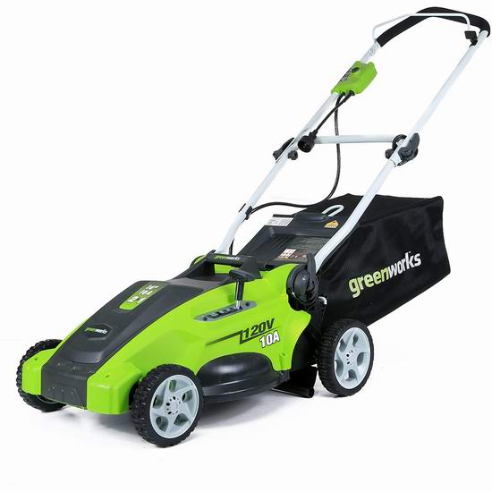  Greenworks 25142 10安培 16英寸 二合一电动割草机7.4折 194加元包邮！