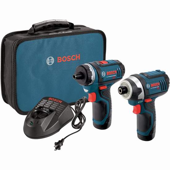  Bosch 博世 CLPK27-120 12-Volt Max 充电式起子机+冲击起子+双锂电套装6.7折 155加元包邮！