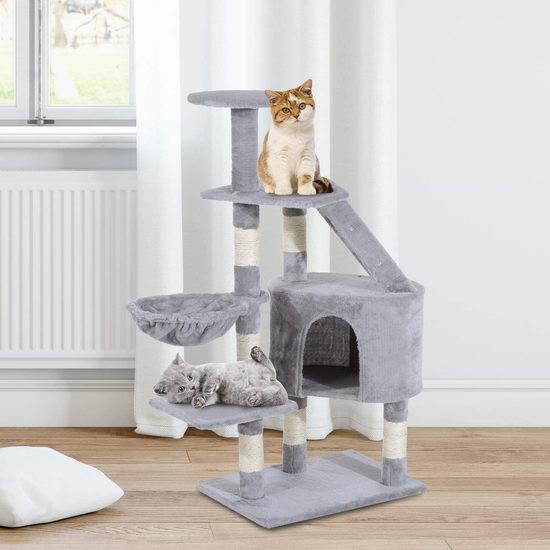  PawHut 49.2英寸多层猫树公寓/猫爬架 66.99加元包邮！2色可选！