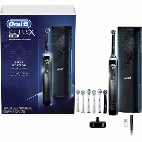  Oral-B GENIUS X 10000 Luxe 蓝牙 人工智能牙刷5.6折 169.95加元包邮！配送7个刷头！