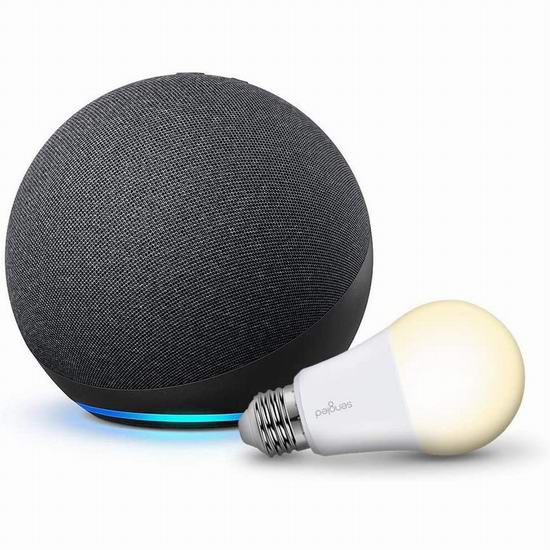  新品 Echo 第四代球形智能音箱 99.99加元包邮！送智能灯泡！音质大幅提升！4色可选！