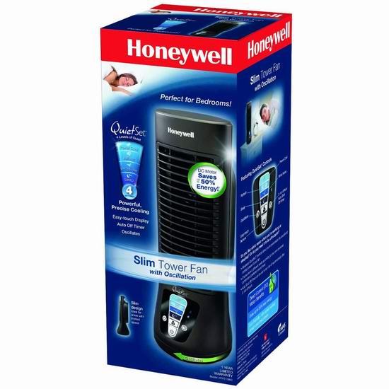 手慢无！Honeywell HTF210BC QuietSet 13英寸 节能 桌面塔式风扇5.3折 24加元清仓！