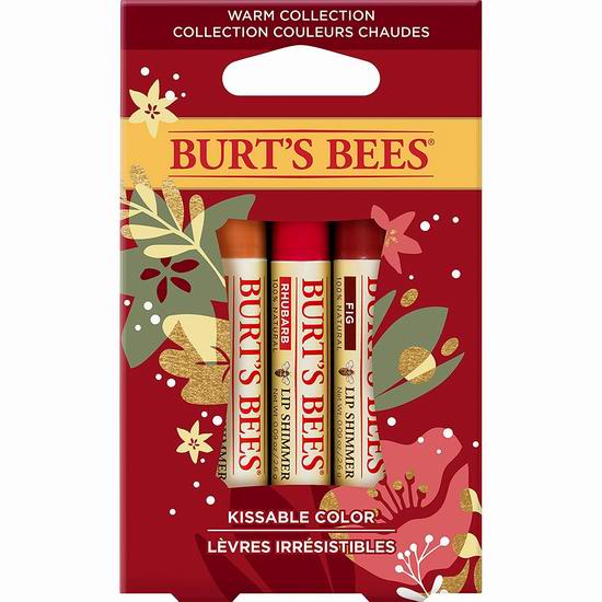  Burt's Bees 小蜜蜂 圣诞限量版 纯天然蜂蜡润唇膏3支装（价值17.97加元） 9.97加元！3款可选！