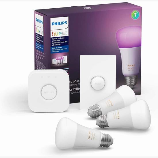  会员专享：精选多款 Philips 飞利浦 Hue 智能灯泡、智能焕彩家庭照明系统6.5折起！