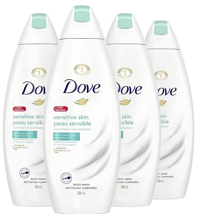  Dove 敏感性皮肤沐浴露 354 毫升 ×4瓶 13.26加元，原价 15.52加元