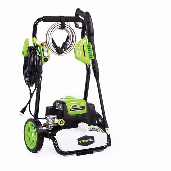  Greenworks GPW1800 1800 PSI 1.1 GPM 电动高压水枪/清洗机7折 132加元包邮！会员专享！