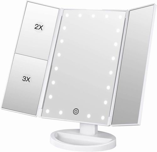  BESTOPE 3x/2x放大 三面 LED化妆镜 25.49加元（原价 39.99加元）