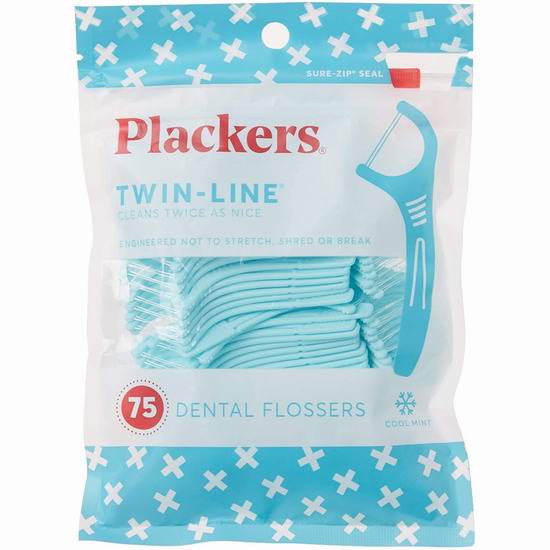  Plackers Twin Line 双线 牙线75件套 3.27加元包邮！
