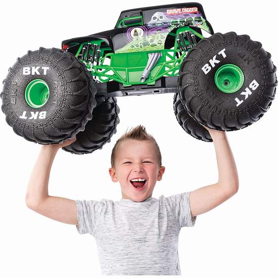  Monster Jam Mega Grave Digger 1:6仿真版 全地形 电动遥控 巨型怪物大脚车6折 89.97加元包邮！圣诞好礼！