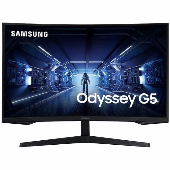 Samsung 三星 Odyssey G5 32英寸 WQHD 144HZ 1MS 曲面屏 游戏显示器 398加元包邮！