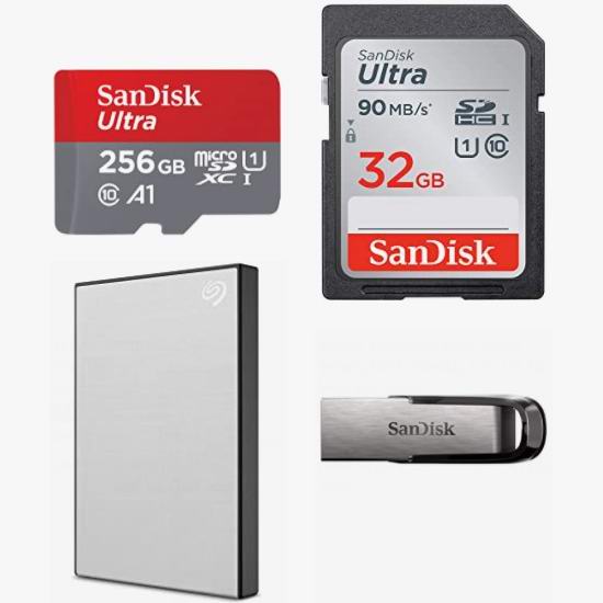  节礼周头条：精选 Seagate、SanDisk 移动硬盘、闪存卡、U盘5.7折起！