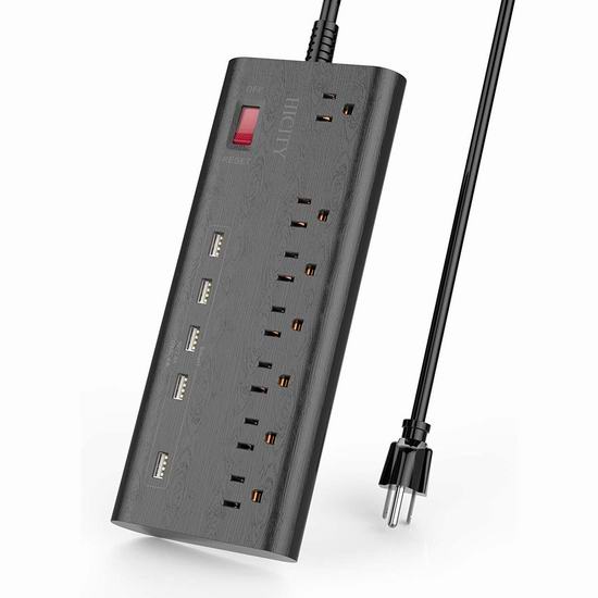  HICITY 7 插座 + 5 USB充电插线板 27.19加元限量特卖！