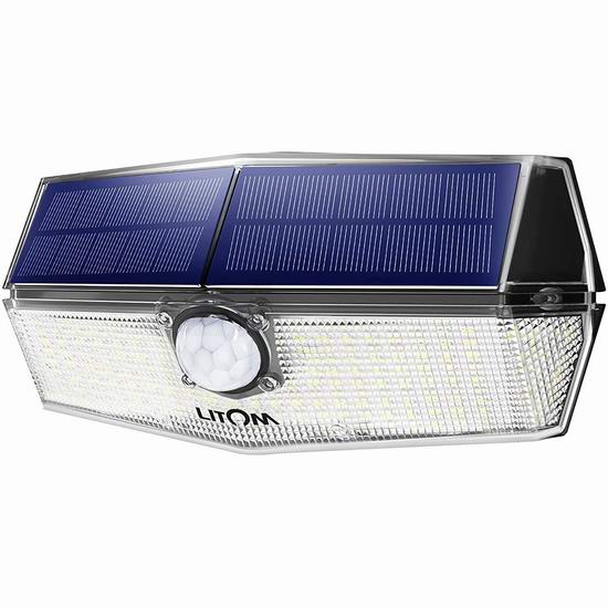  Litom 200 LED 超亮太阳能室外运动感应灯 16.99加元！