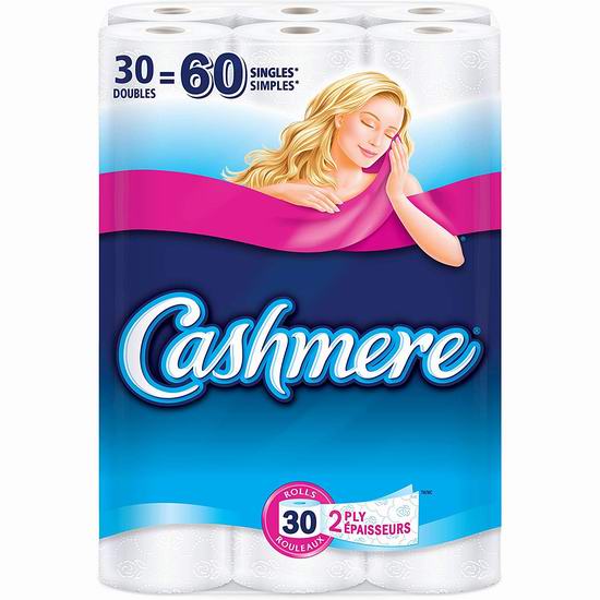  历史新低！Cashmere Soft & Thick 双层厕纸/卫生纸30卷装 18.97加元！