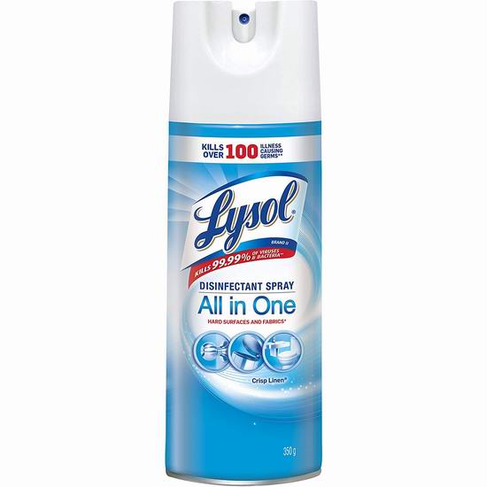  Lysol 来苏尔 灭杀99.9%新冠病毒 喷雾消毒液（350g） 5.98加元！