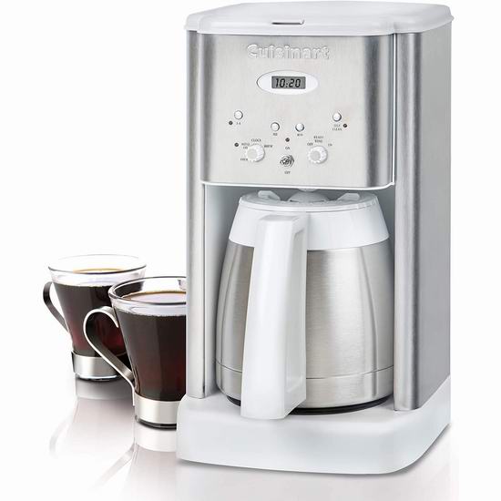  白菜价！历史新低！Cuisinart 美膳雅 DCC-1400WC 10杯量 可编程咖啡机3.8折 63.99加元包邮！