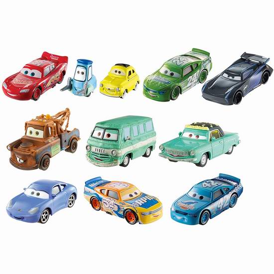  历史新低！Disney 迪士尼 Pixar Cars 赛车总动员 Die-Cast 迷你玩具车10件套6折 31.19加元！