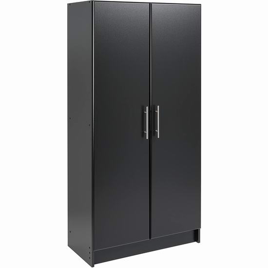  Prepac BES-3264 Elite 黑色 双开门衣柜/储物柜 190.98加元包邮！