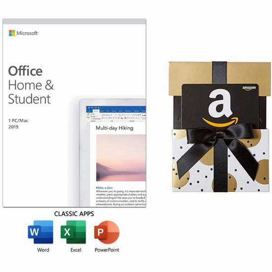  金盒头条：历史新低！微软《Office Home & Student 家庭和学生版》软件 139.95加元包邮！送价值20加元亚马逊礼品卡！
