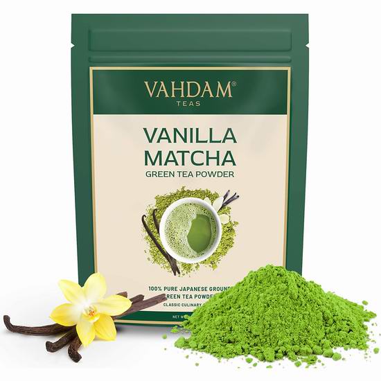  VAHDAM Vanilla + Matcha 香草+抹茶绿茶粉（1.76盎司, 25杯量）9.99加元限量特卖！