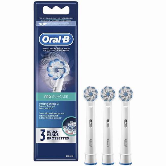  Oral-B Pro Gumcare 电动牙刷替换刷头3件套 16.58加元！