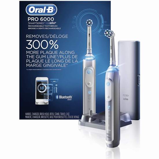  金盒头条：Oral-B Power pro 6000 专业护理 蓝牙智能电动牙刷5折 99.99加元包邮！3色可选！会员专享！